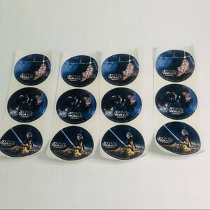 2004 Star Wars trilogy lot of 12 stickers round 3” first time on dvd 3 designs